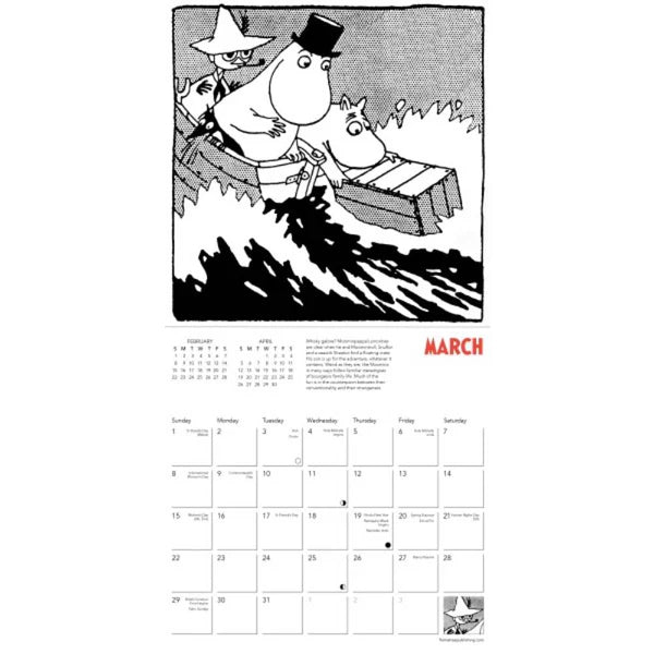 *MOOMIN.* Kalendarz ścienny mini 2026 Muminki Flame Tree Publishing