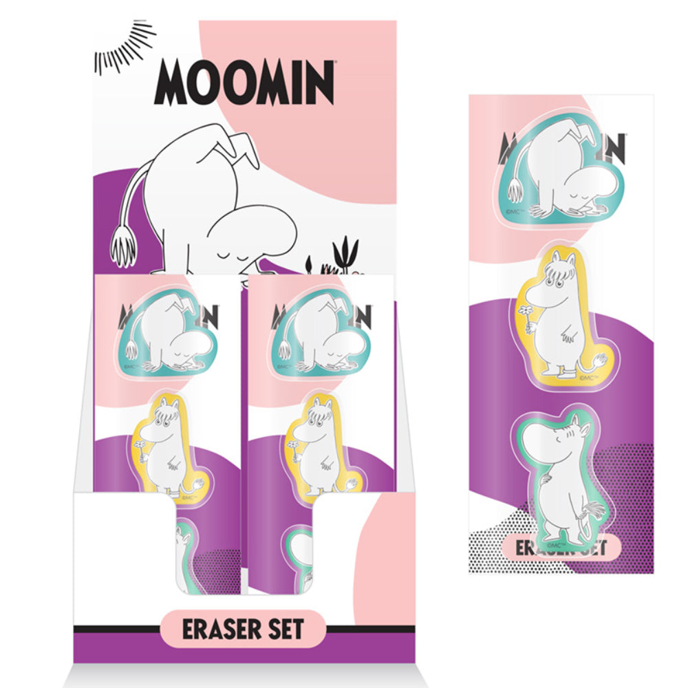 Zestaw 3 gumek do mazania – Moomin Puckator