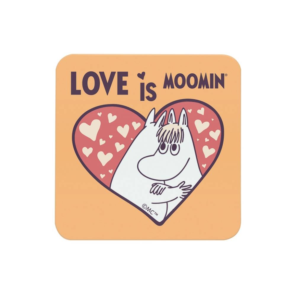 Drewniana podkładka Muminek i Migotka w serduszku - The Official Moomin Shop