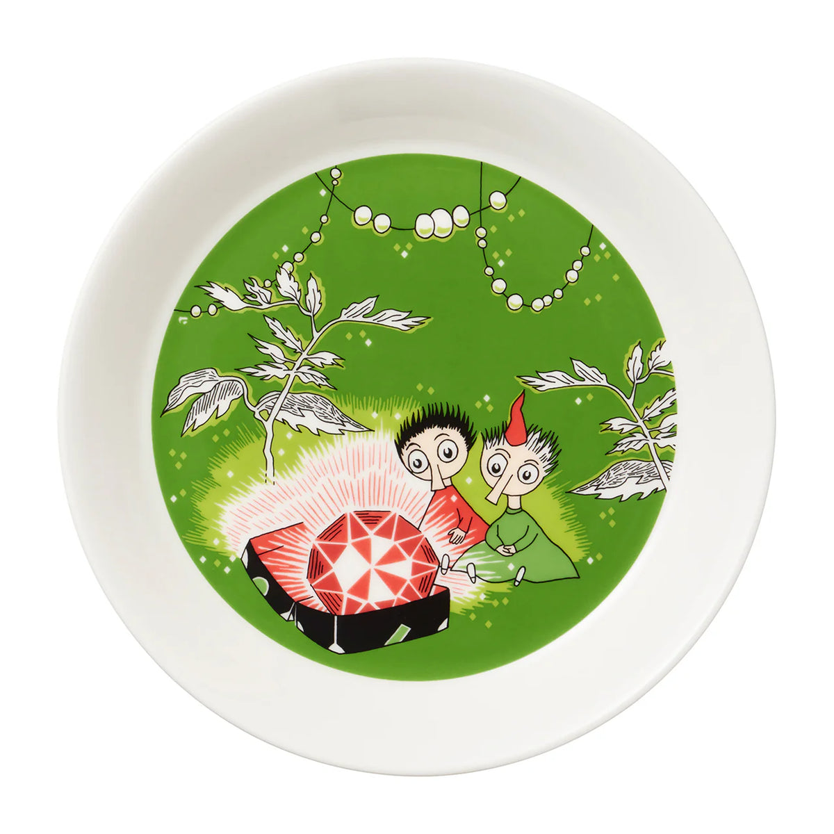 Talerz 19cm Topik i Topcia i szmaragd Czarnoksiężnika Moomin Arabia Finland