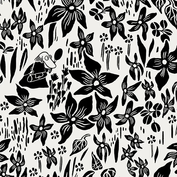 Pościel Muminki Lilie 150x210cm/50x60cm (czarny) Arabia Finland