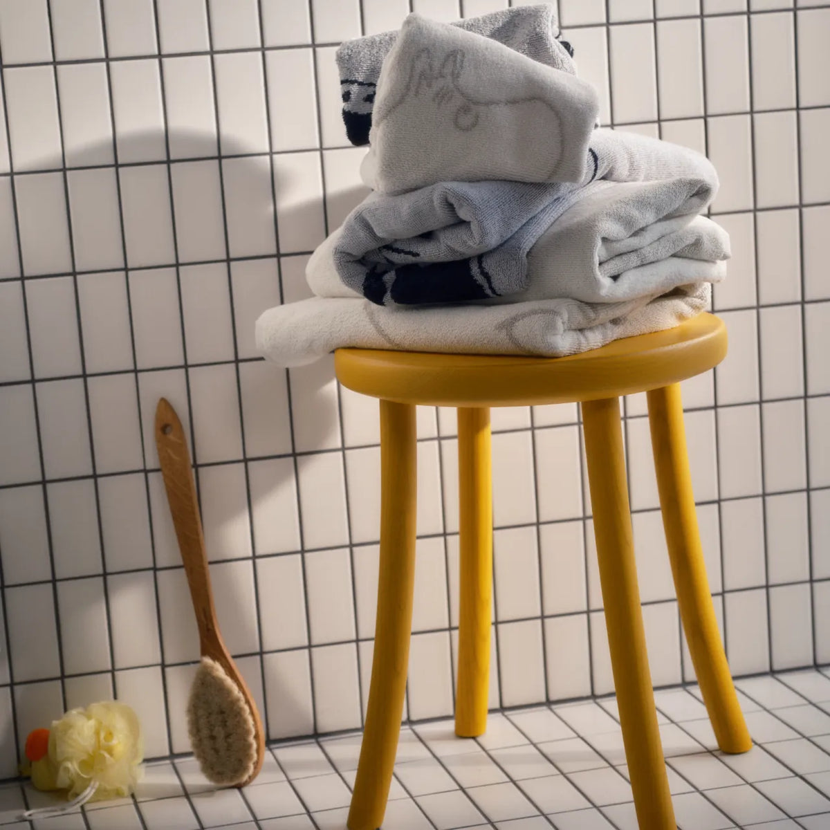 Ręcznik Tata Muminka 50x70cm GOTS (szary) Arabia Finland