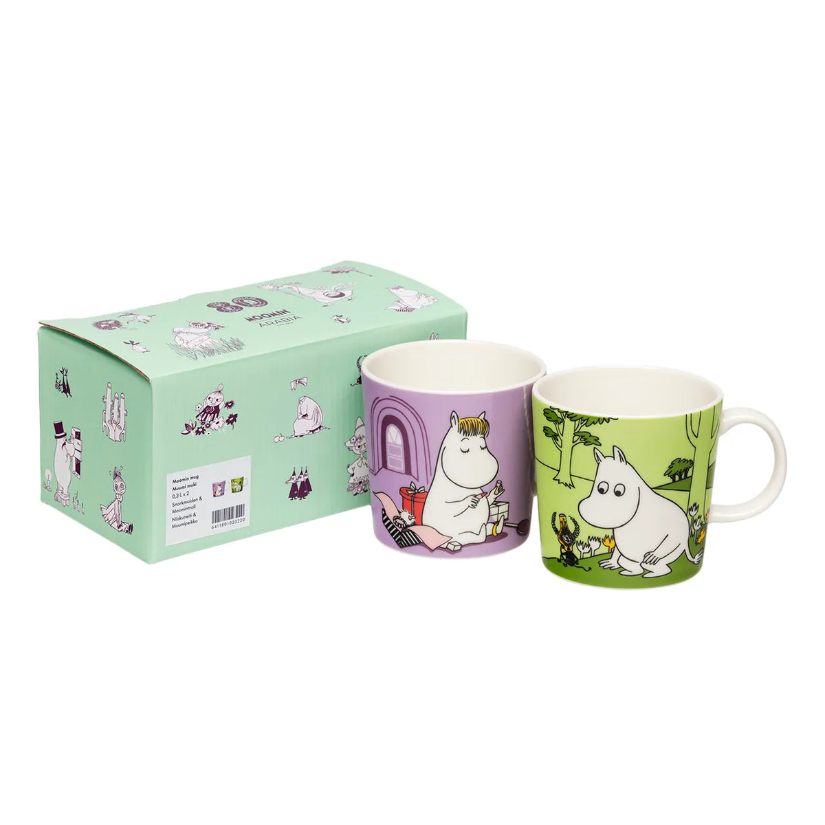 Zestaw 2 kubków porcelanowych 300ml Migotka i Muminek 80-lecie Moomin Arabia