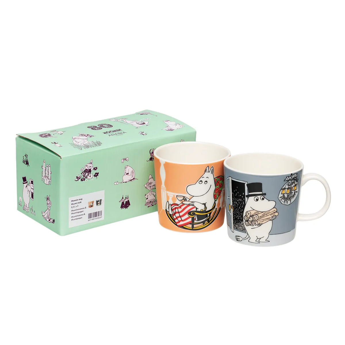 Zestaw 2 kubków porcelanowych 300ml Mama i Tata Muminka 80-lecie Moomin Arabia
