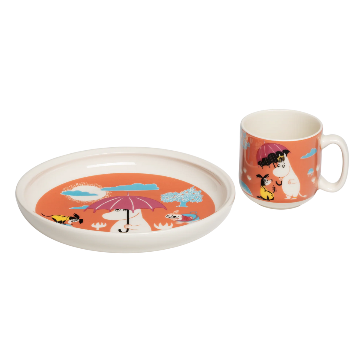 Zestaw porcelanowy dla dzieci Under the Umbrella Moomin Arabia