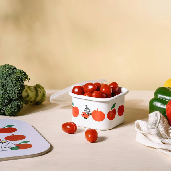 Emaliowany pojemnik z pokrywką 0,67l Mała Mi Jabłka Muurla