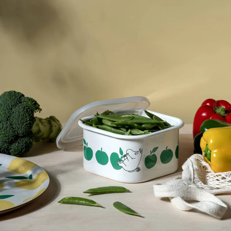 Emaliowany pojemnik z pokrywką 1,5l Włóczykij Jabłka Muurla