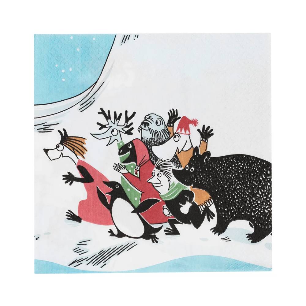 Serwetki Muminki Ski Jumping 33x33 cm - Moomin Arabia