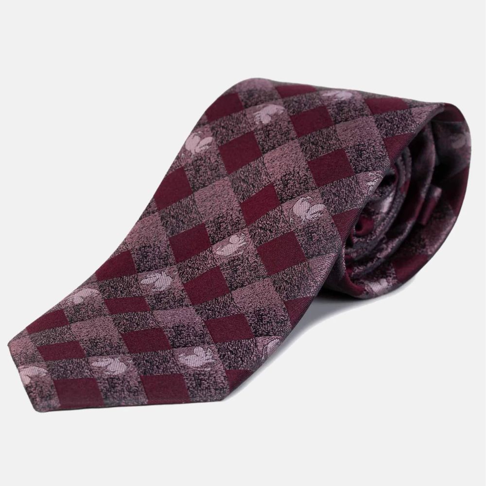 Jedwabny krawat (bordowy) Muminek Lasessor