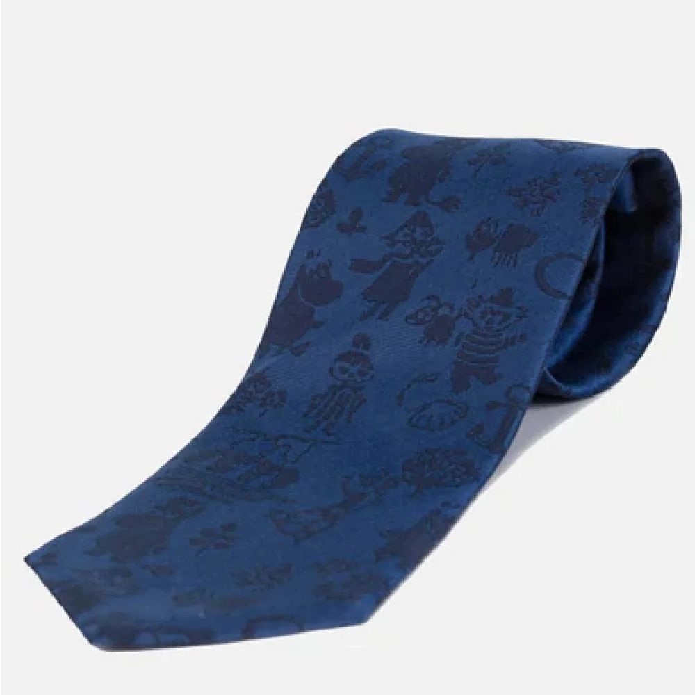 Jedwabny krawat (granat) Muminki Lasessor