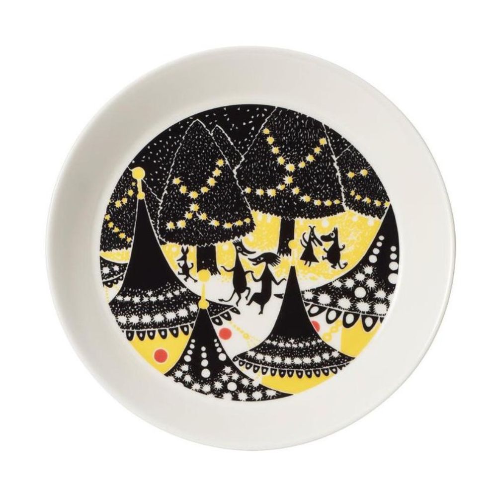 Talerze z edycji kolekcjonerskiej Muminki 2-pak: Żółty i Hurra - Moomin Arabia Finland