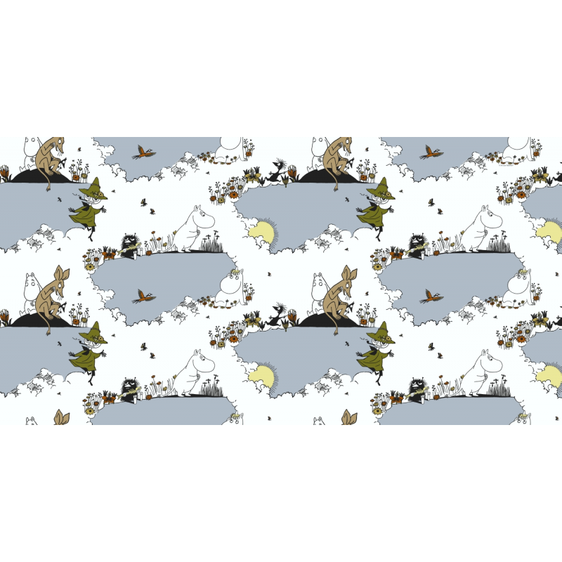 Pościel Muminki na łące 150x210 / 50x60 cm Finlayson