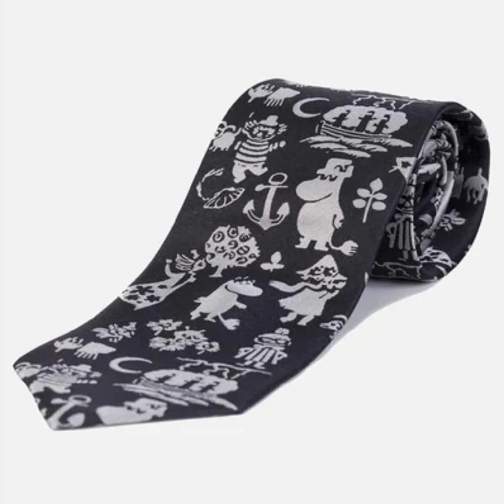 Jedwabny krawat (czarny) Muminki Lasessor