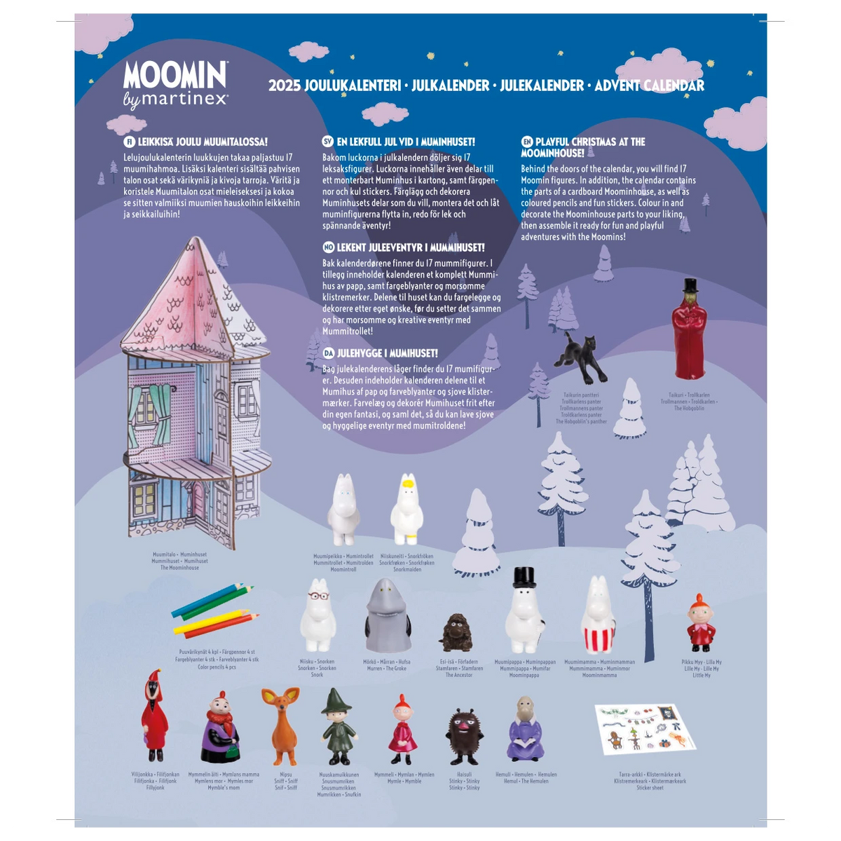 Dom Muminków + Kalendarz adwentowy z figurkami Muminków Martinex