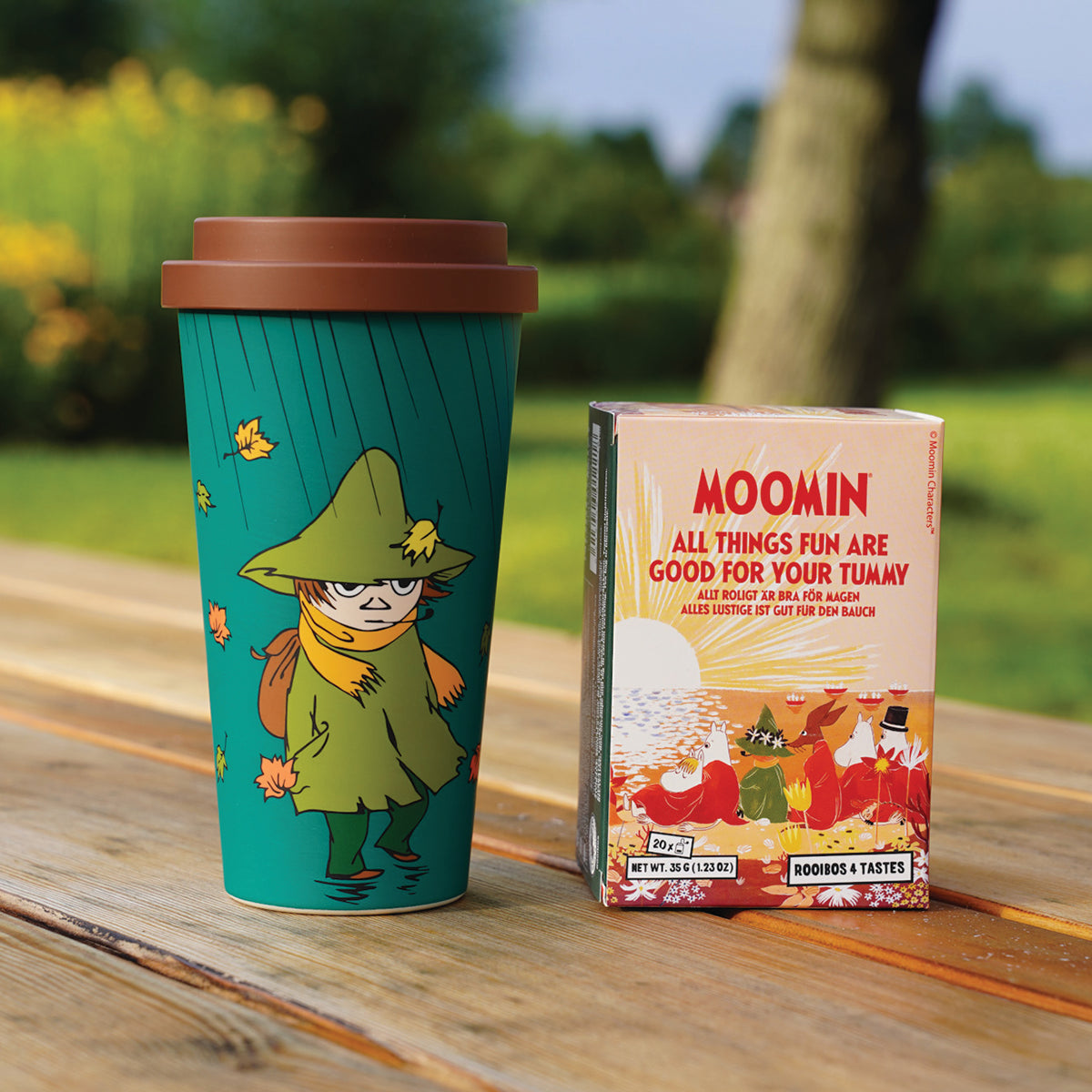 Zestaw 2-el. kubek take away 450ml Włóczykij NordicBuddies + Herbata w torebkach Nordqvist
