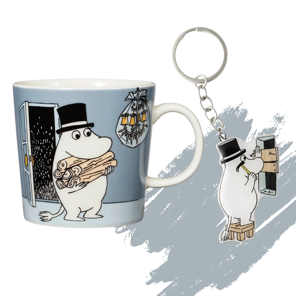 Zestaw 2 el. kubek porcelanowy 300ml i brelok Tata Muminka - Moomin Arabia