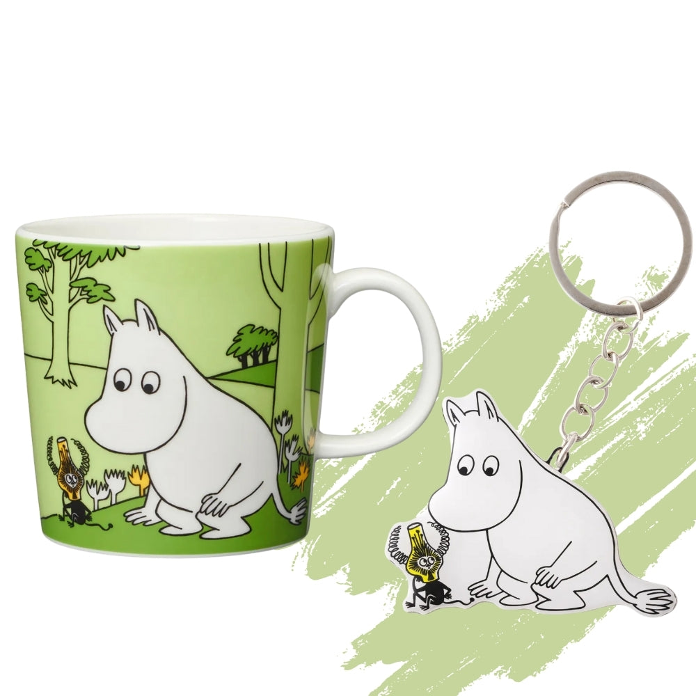 Zestaw 2 el. kubek porcelanowy 300ml i brelok Muminek - Moomin Arabia