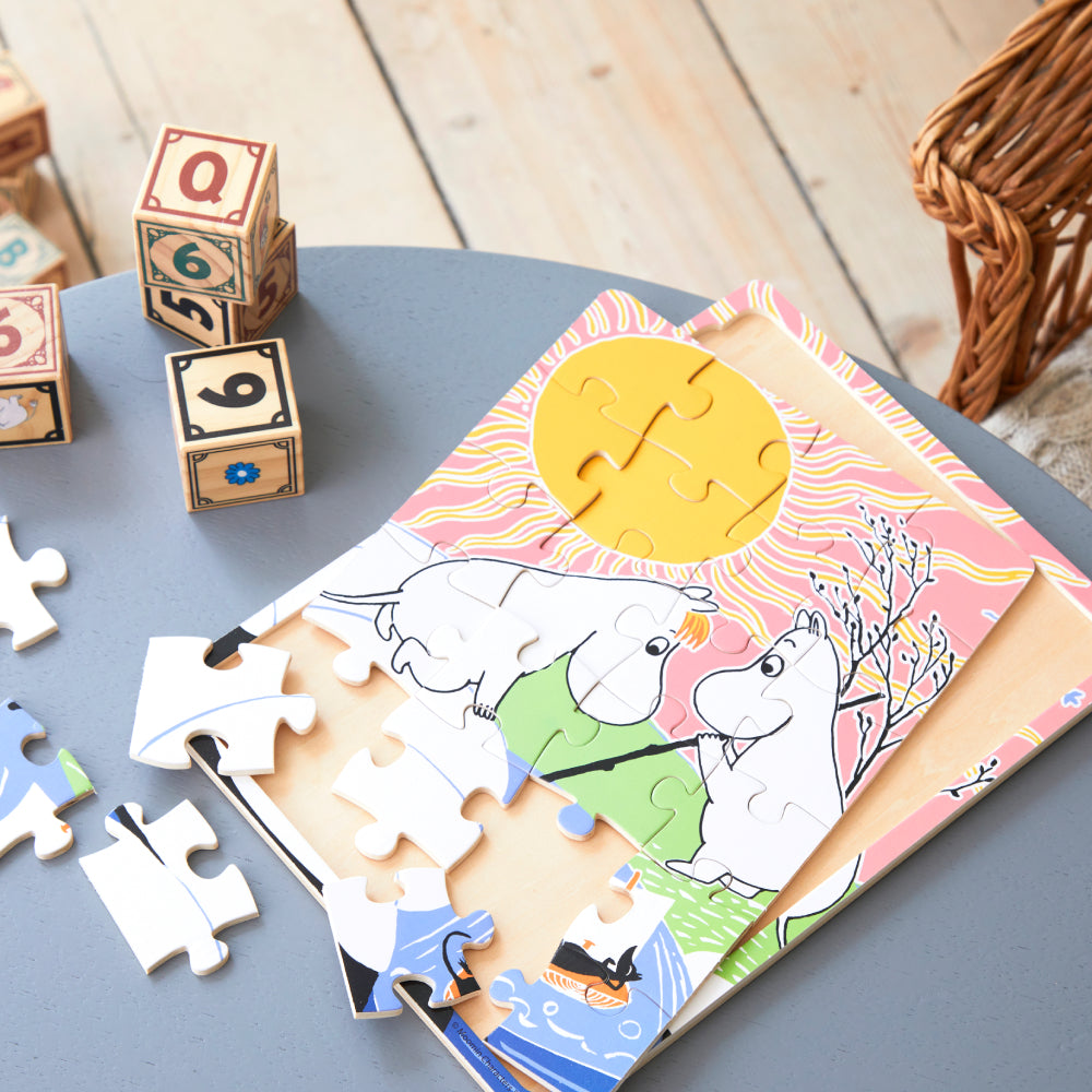 Puzzle drewniane Muminki Wędkowanie Barbo Toys