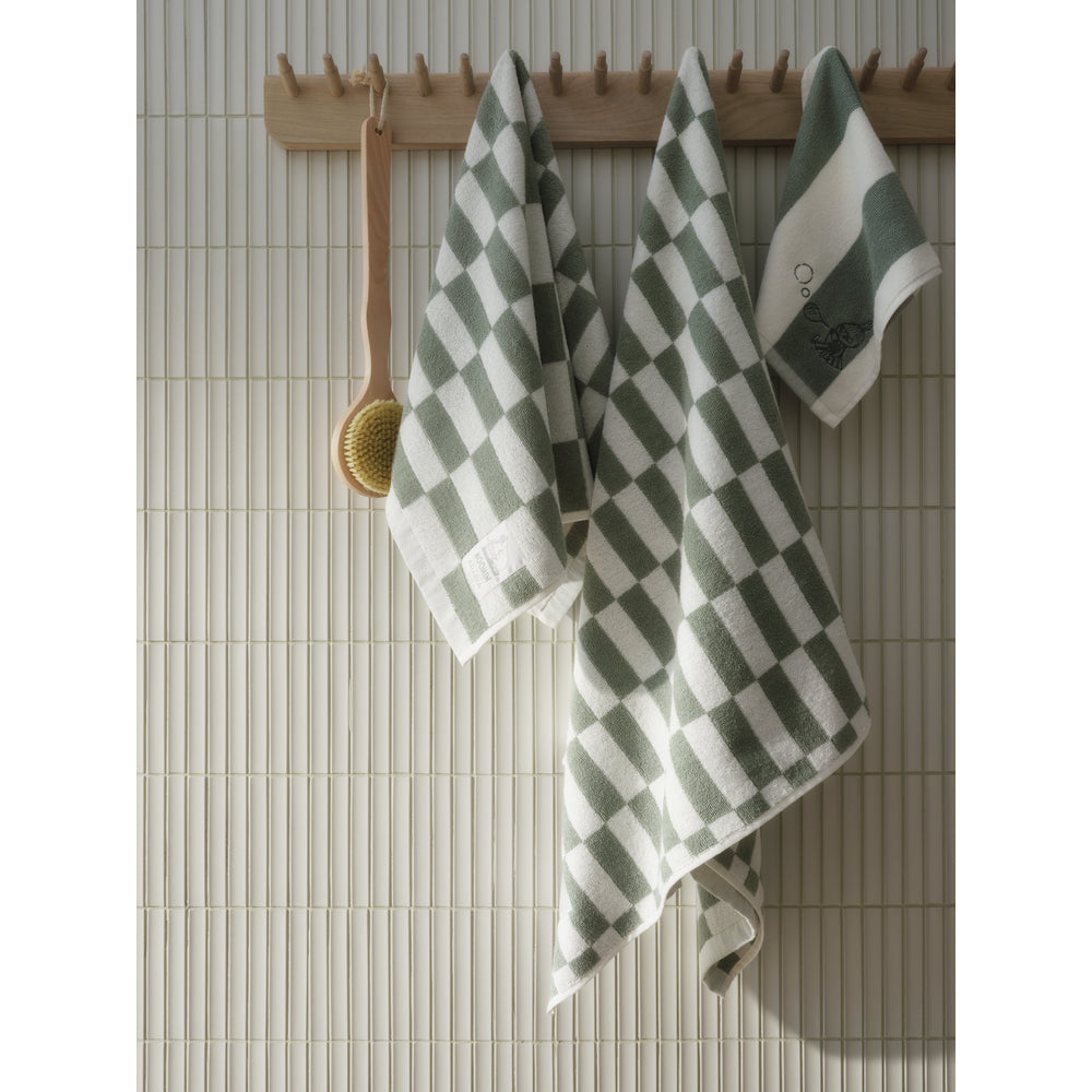 Ręcznik w szachownicę Migotka GOTS 30x50cm (zielony) - Arabia Finland