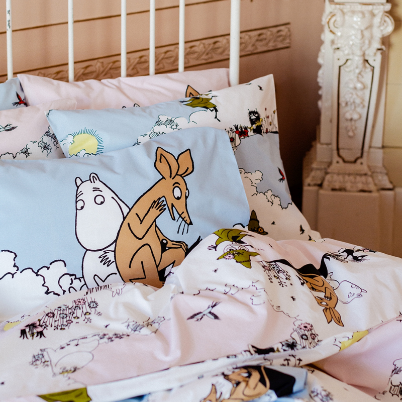 Pościel Muminki na łące 150x210 / 50x60 cm Finlayson