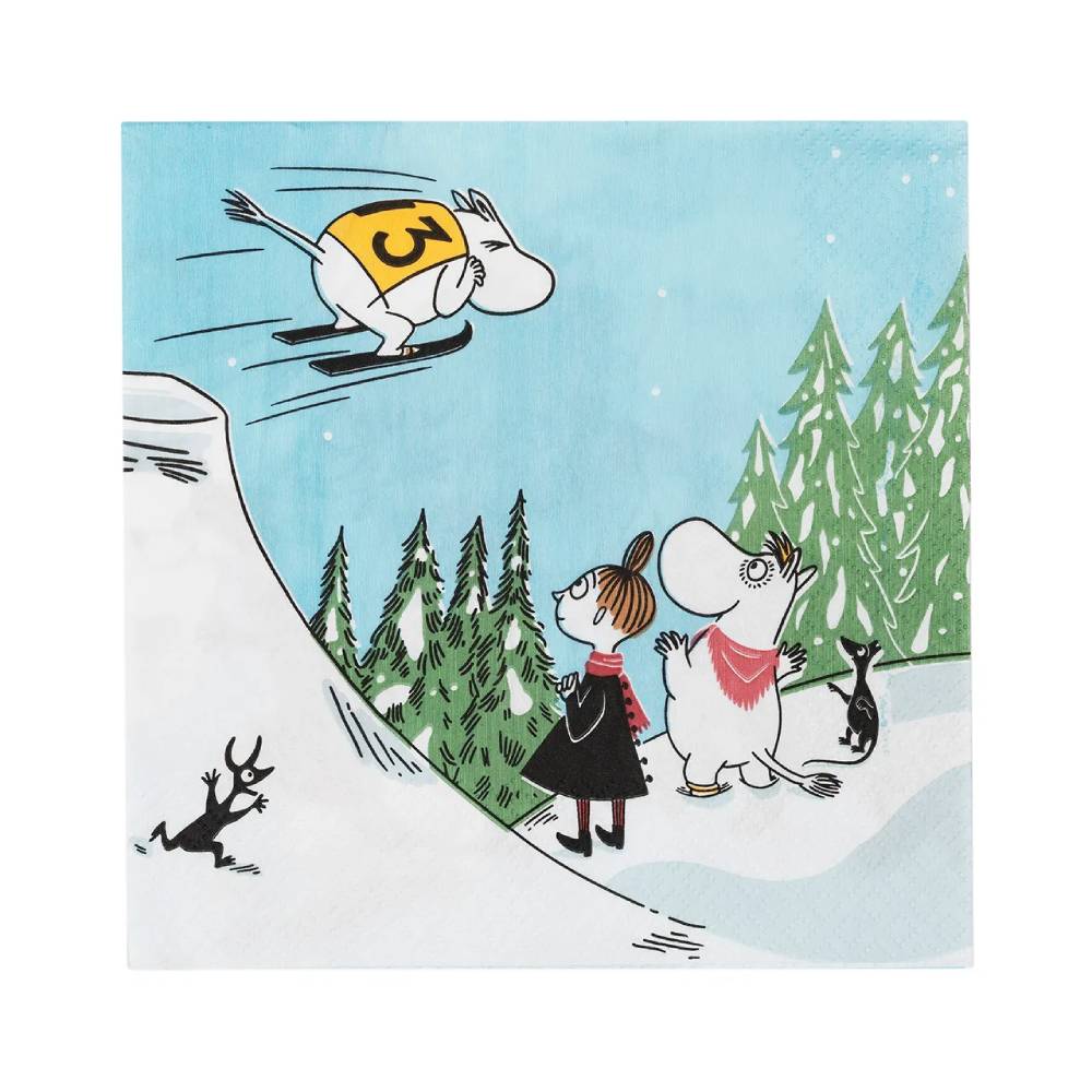 Serwetki Muminki Ski Jumping 33x33 cm - Moomin Arabia