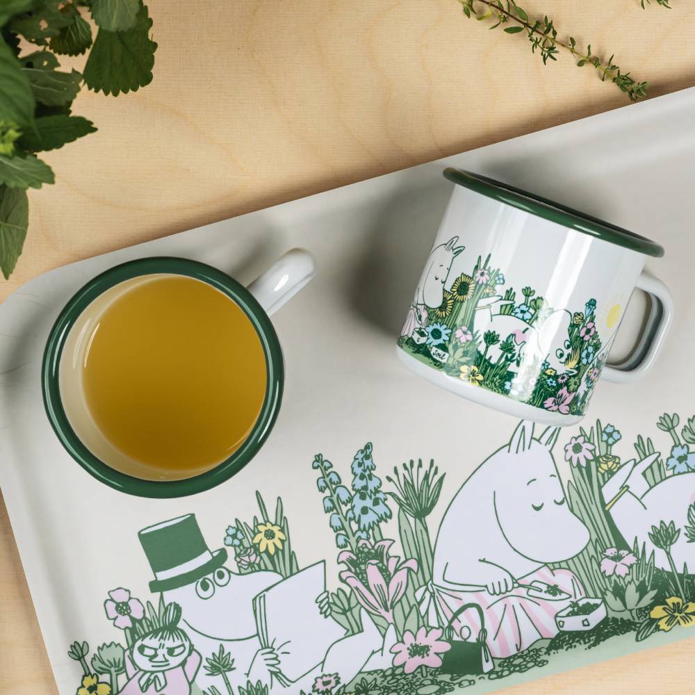 Kubek emaliowany 370ml Rodzina Muminków w ogrodzie Muurla