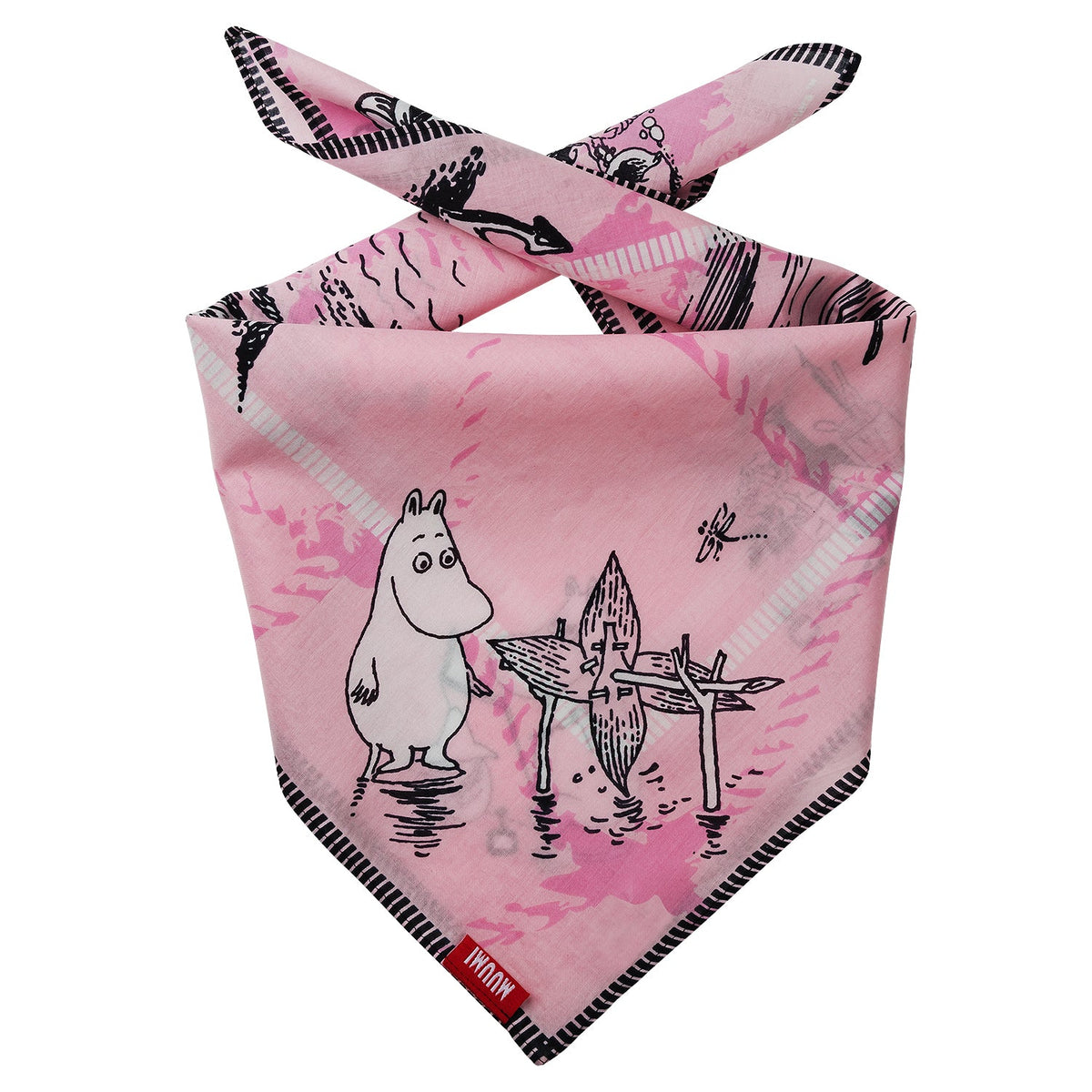 Bandana Muminki Sea Adventure (róż) 55 x 55 cm Lasessor