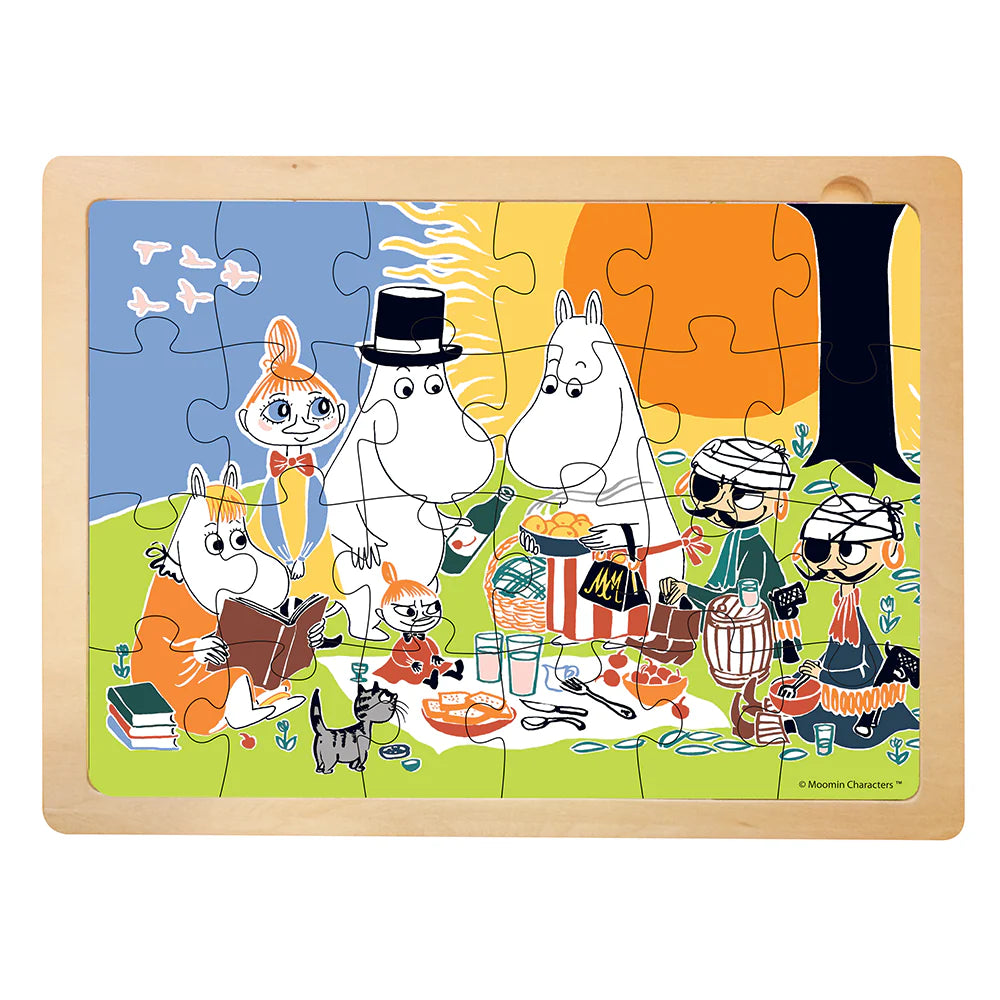 Puzzle drewniane Muminki Piknik 24 el. Barbo Toys