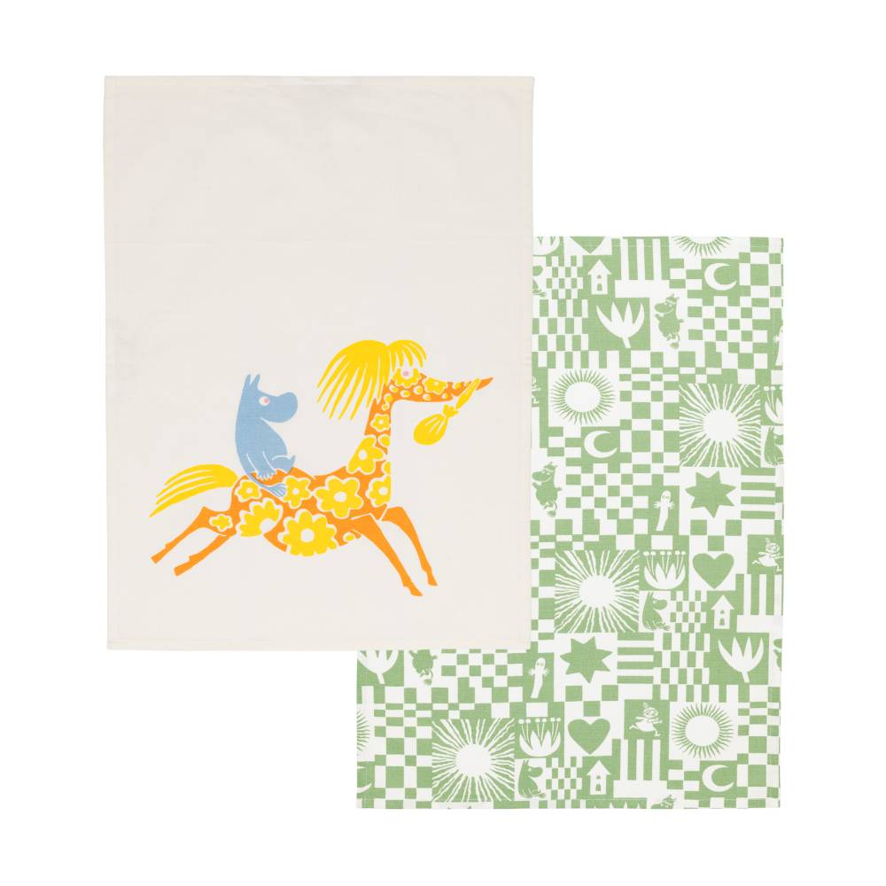 Ręcznik kuchenny Muminki Garden Party 2-sztuki 50x70cm (zielony) Arabia Finland