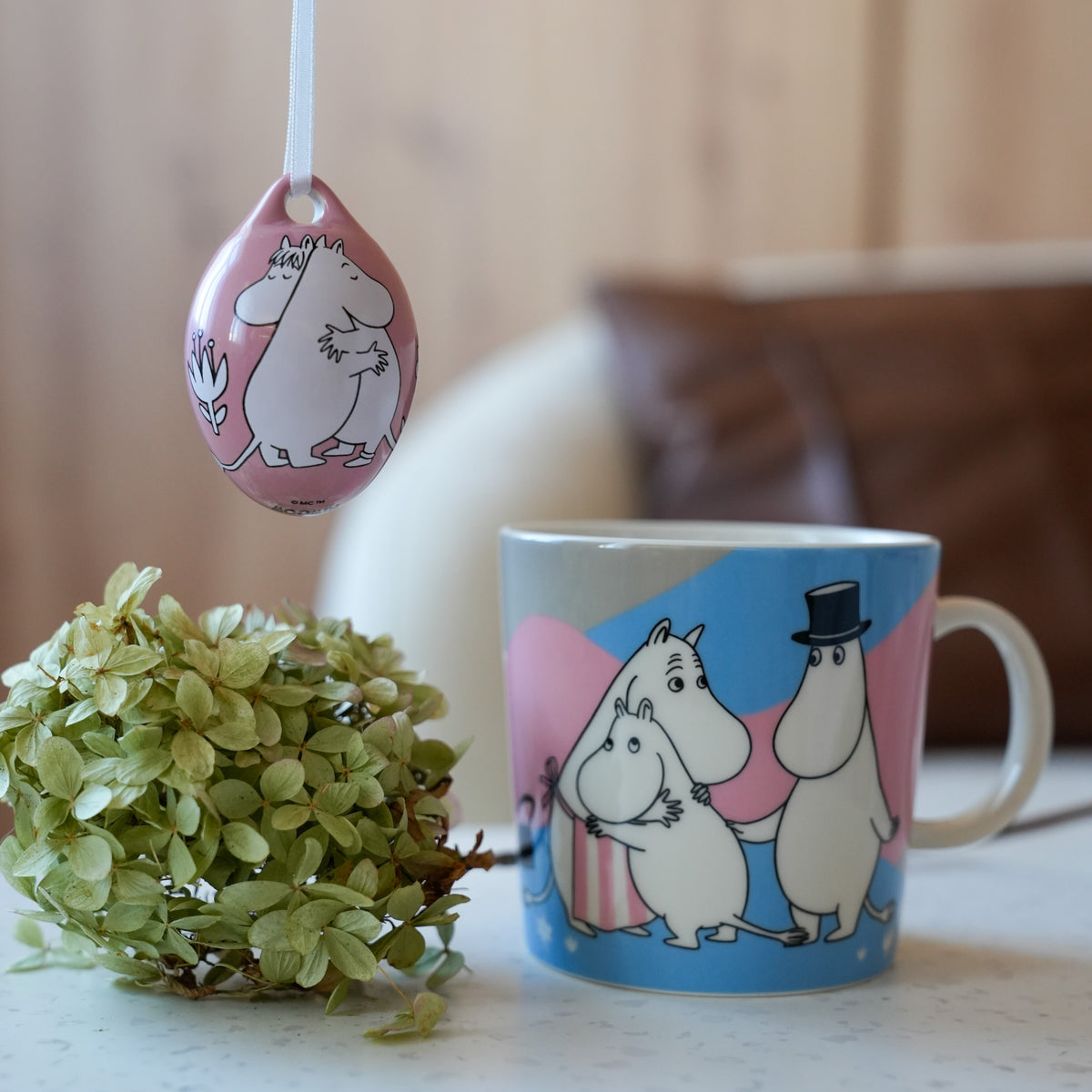 Zestaw porcelanowy (kubek, jajko wielkanocne) Muminki Home at last Moomin Arabia