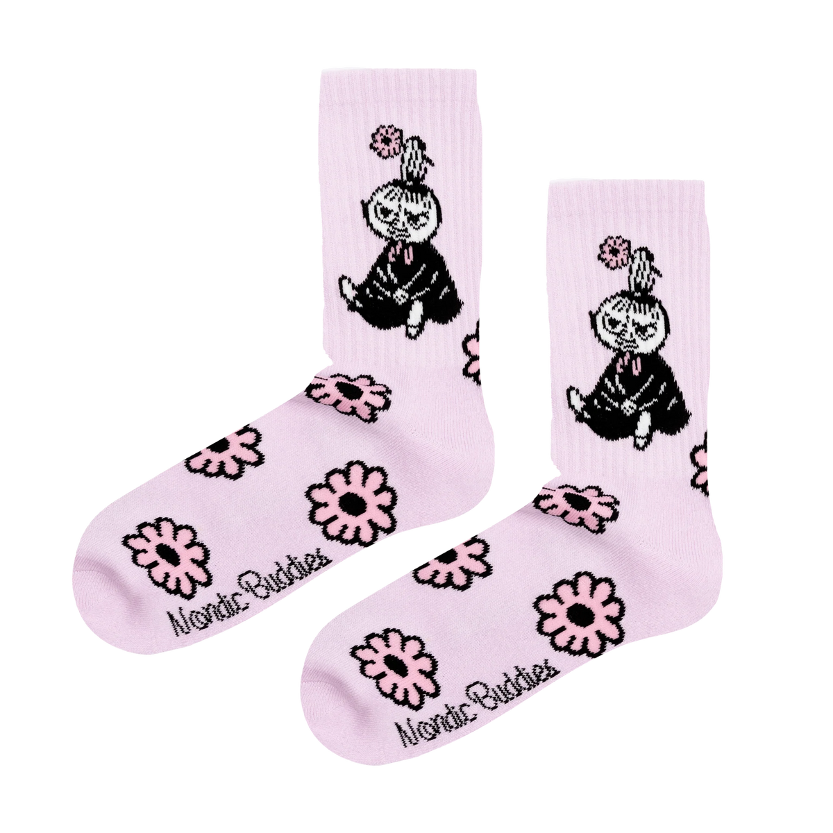 Skarpetki Mała Mi Retro kwiaty fiolet 36-42 NordicBuddies