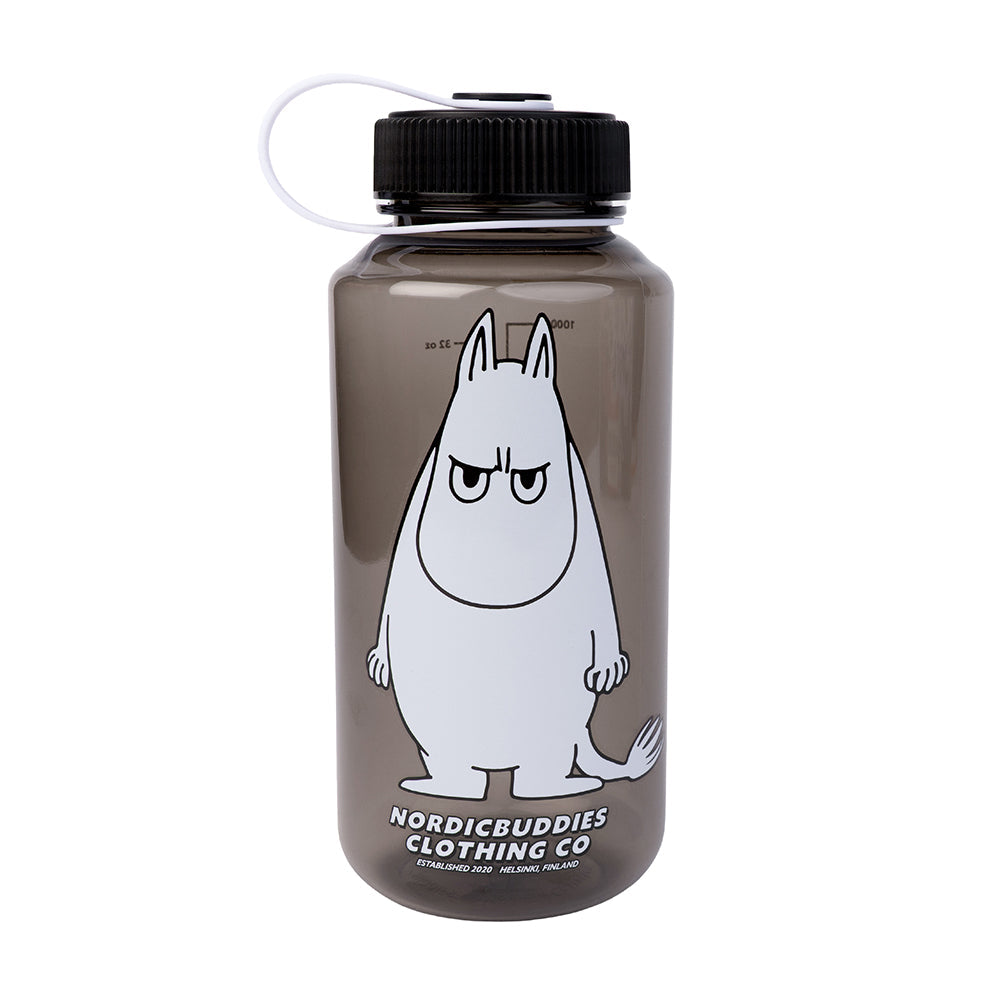 Moomintroll Angry Everyday Water Bottle Black - The Official Moomin Shop