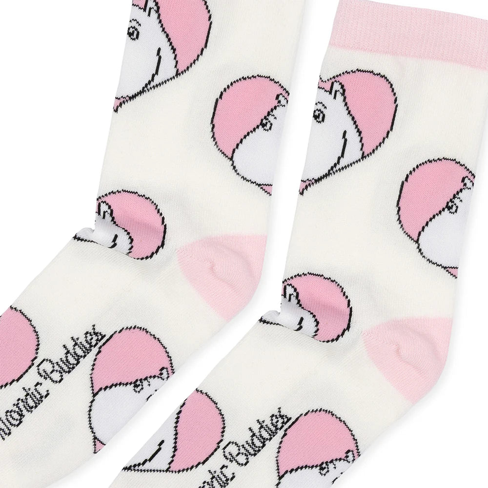 Skarpety Muminek w serduszku biały 36-42 NordicBuddies