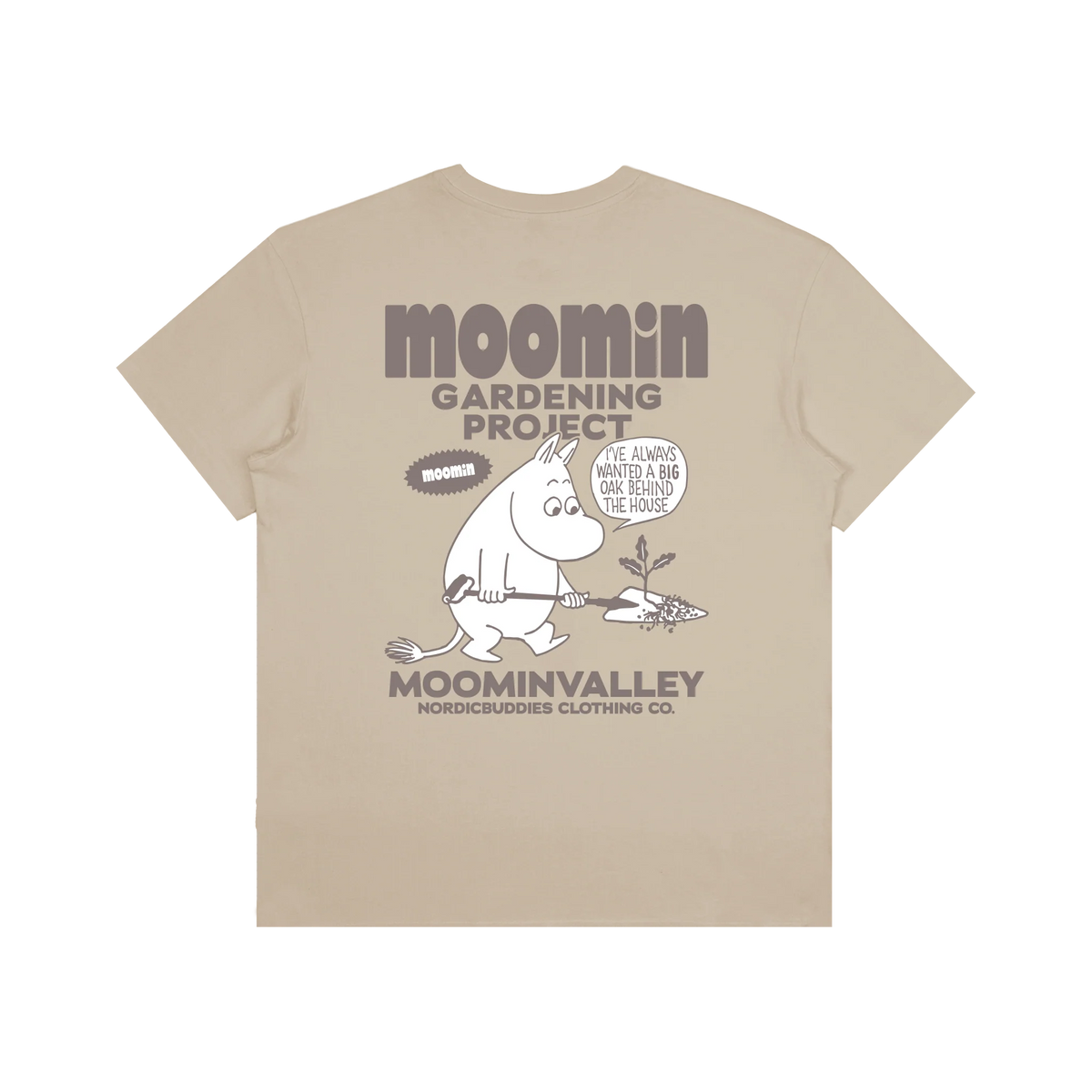 T-shirt Muminek Gardening beż NordicBuddies