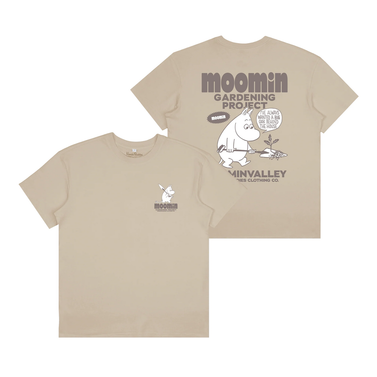 T-shirt Muminek Gardening beż NordicBuddies