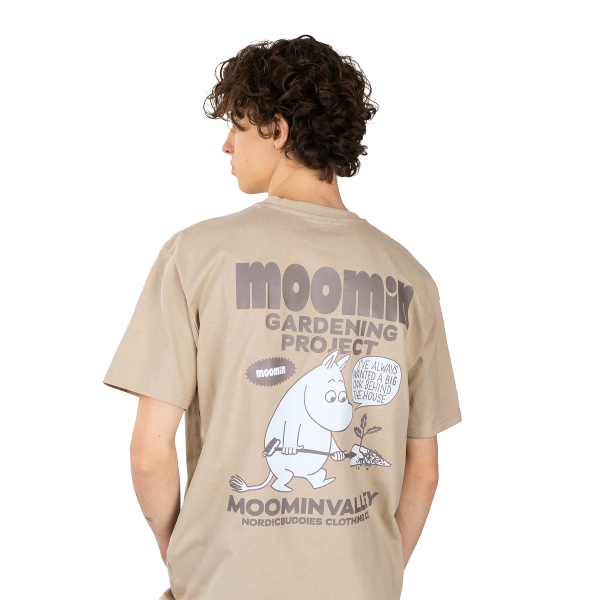 T-shirt Muminek Gardening beż NordicBuddies