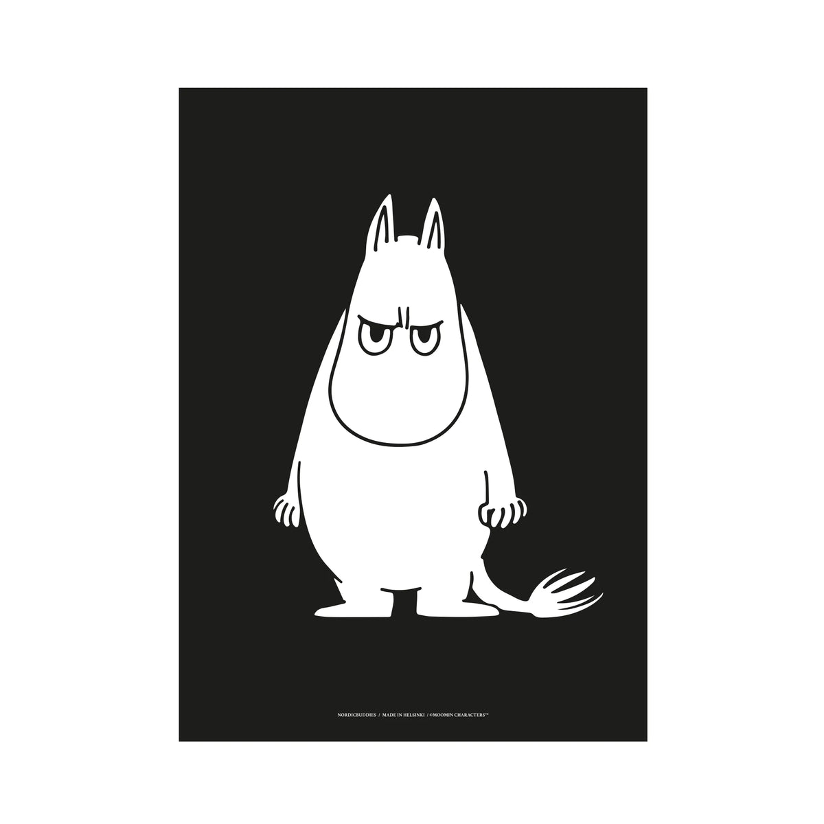Plakat 50x70 Niezadowolony Muminek (czarny) NordicBuddies