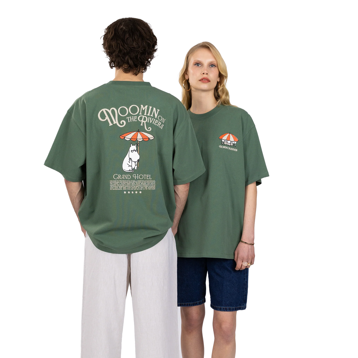 T-shirt Muminek Riviera zielony NordicBuddies