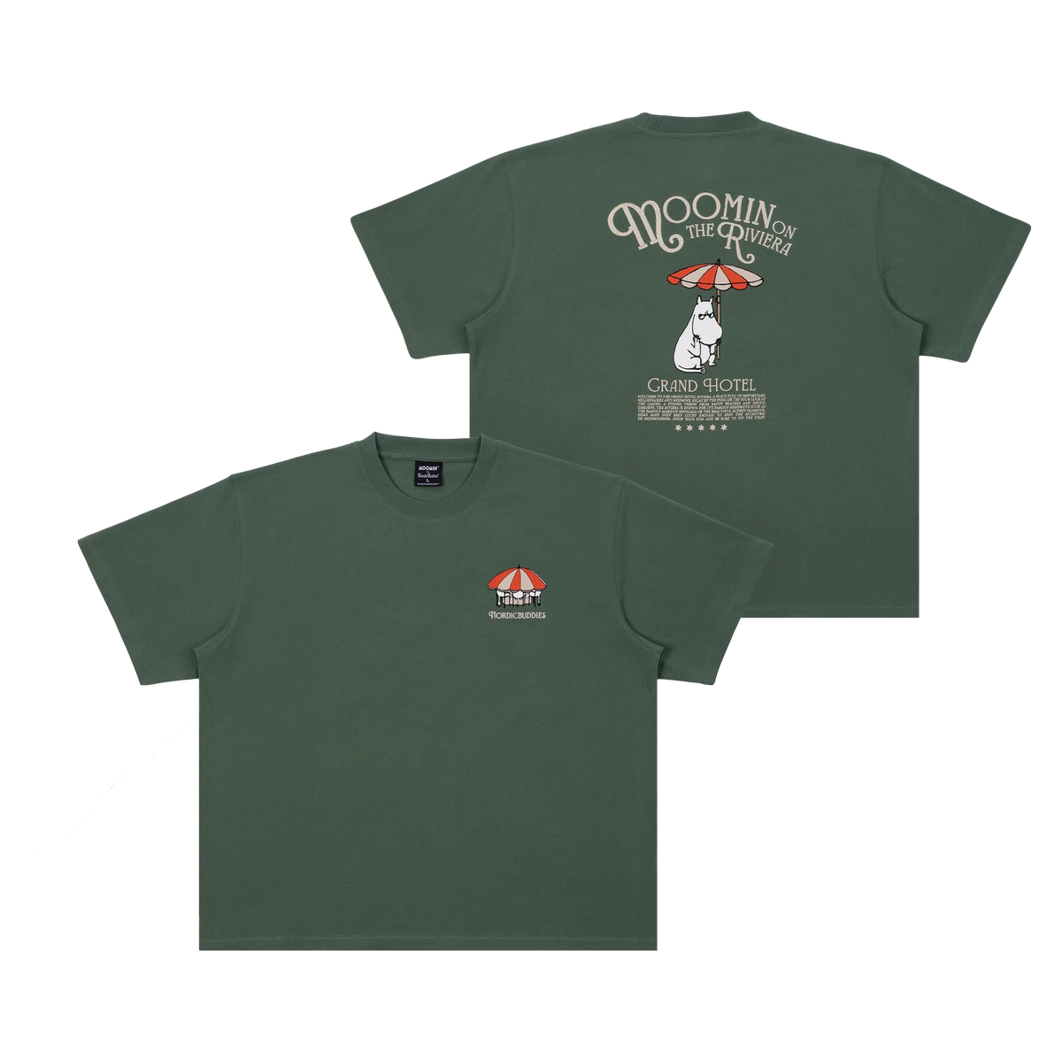 T-shirt Muminek Riviera zielony NordicBuddies