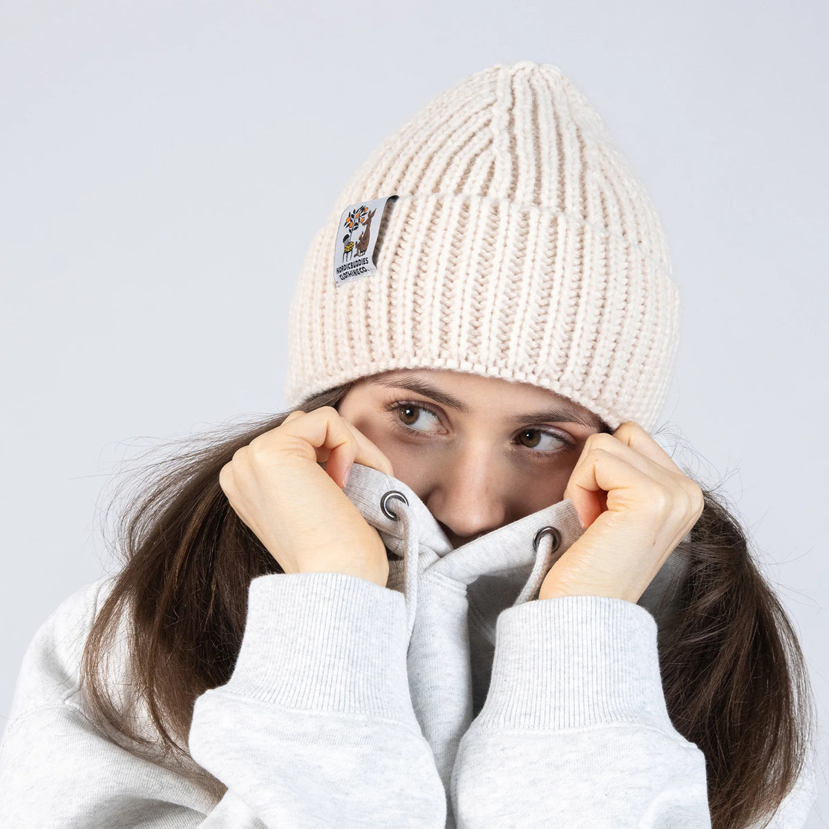Czapka dziana Ryjek (beż) NordicBuddies