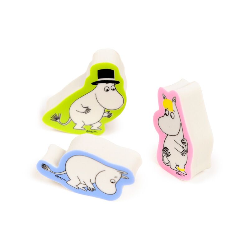 Zestaw 3 gumek do mazania &#39;25 – Moomin Puckator