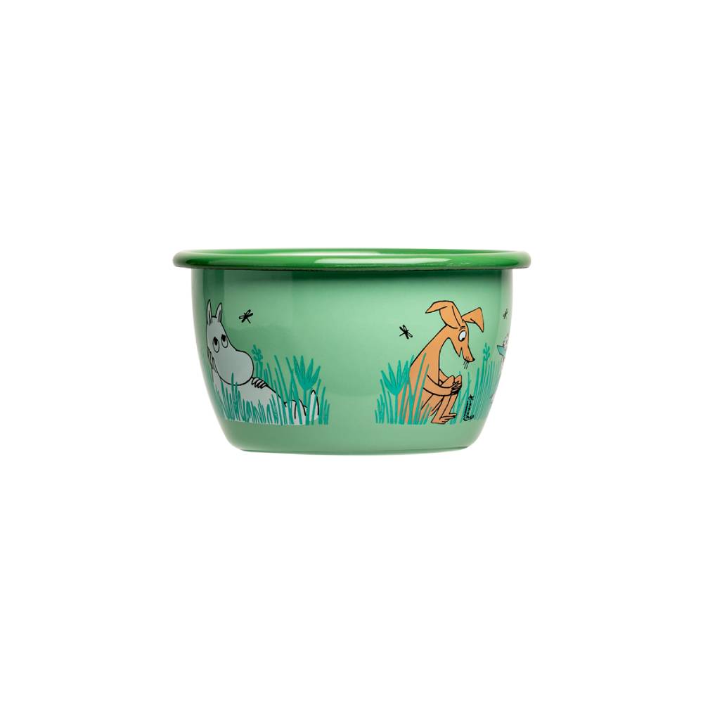 Miska emaliowana 300ml Włóczykij, Ryjek Muminek (zielony) Muurla