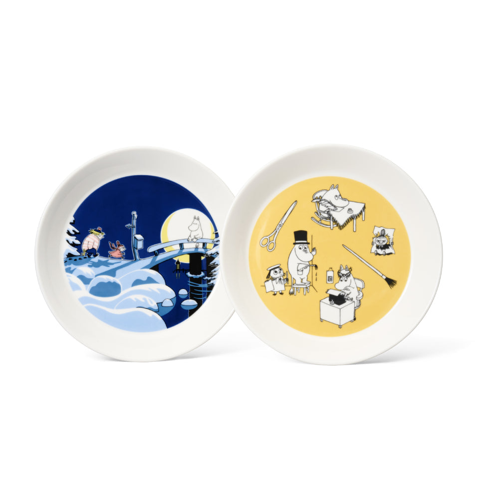 Talerze z edycji Muminki 2022 2-pak: Office i Winternight Moomin Arabia Finland