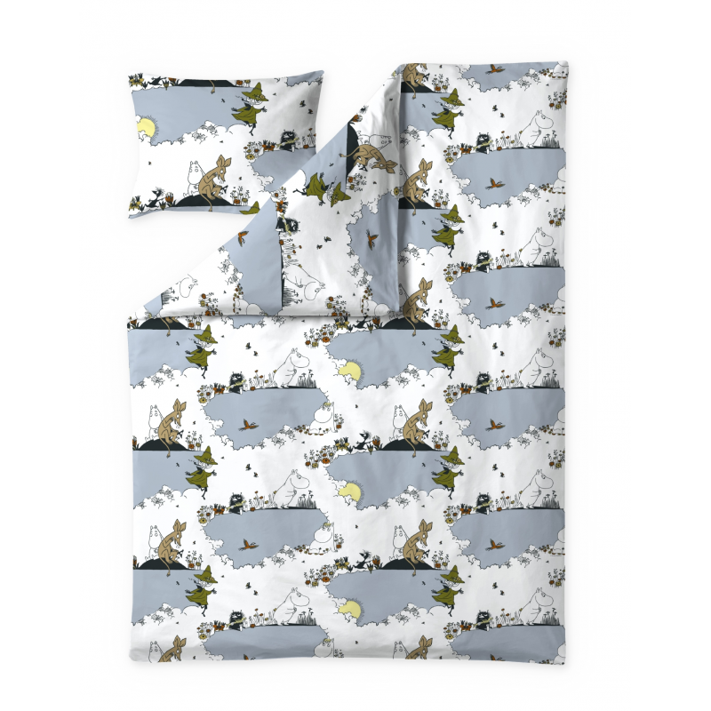 Pościel Muminki na łące 150x210 / 50x60 cm Finlayson