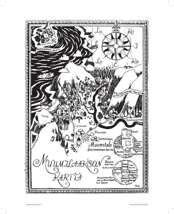 Plakat Muminki - Mapa Doliny Muminków 24 x 30 cm Putinki