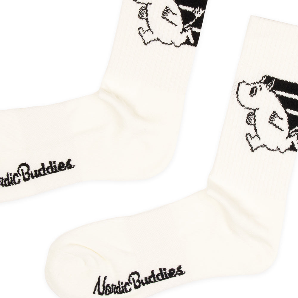 Skarpety Muminek Retro &#39;24 sport biało-czarne 40-45 NordicBuddies