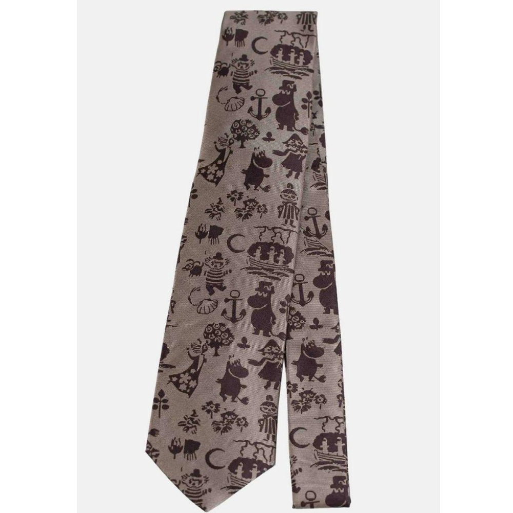 Jedwabny krawat (brąz) Muminki Lasessor