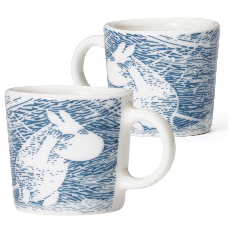 Zestaw 4 kubków miniaturowych Snow blizzard Moomin Arabia