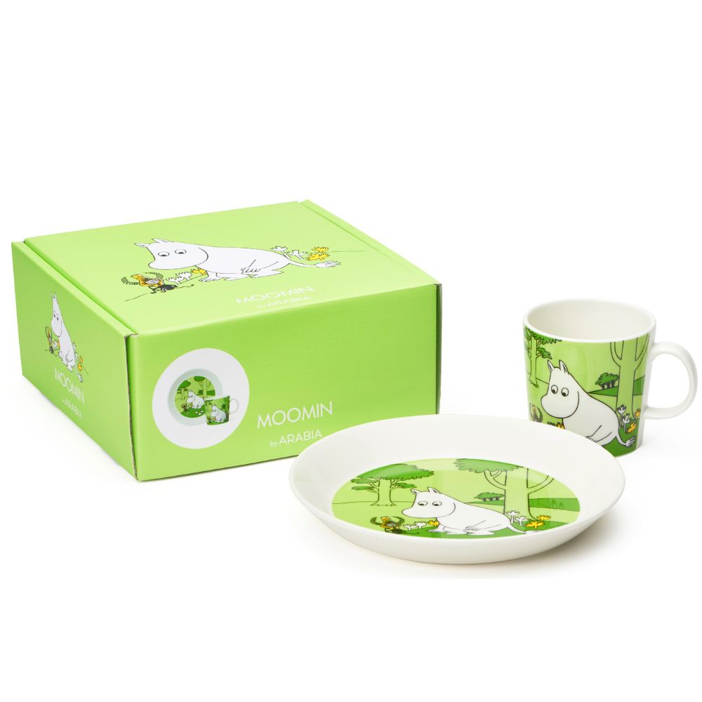 Zestaw porcelanowy Muminek (talerz + kubek) Moomin Arabia